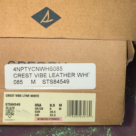 ⚓️Sperry Crest Vibe Leather Sneakers in All White - Picture 16 of 16